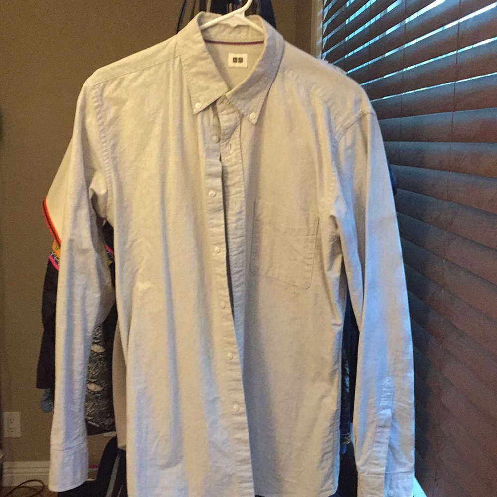 Uniqlo- Light blue, medium cotton button down